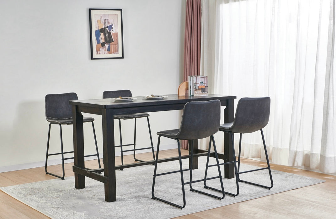 Contemporary Style Pub Set with a Black Finish Table