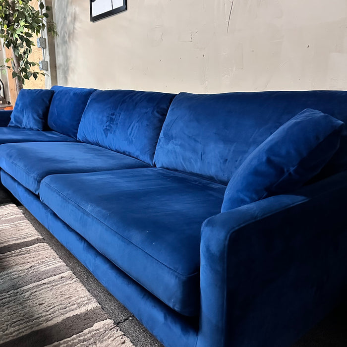 Blue MCM Sectional with Reversible Chaise