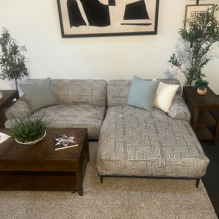 MCM Patterned Two Piece Sectional Sofa