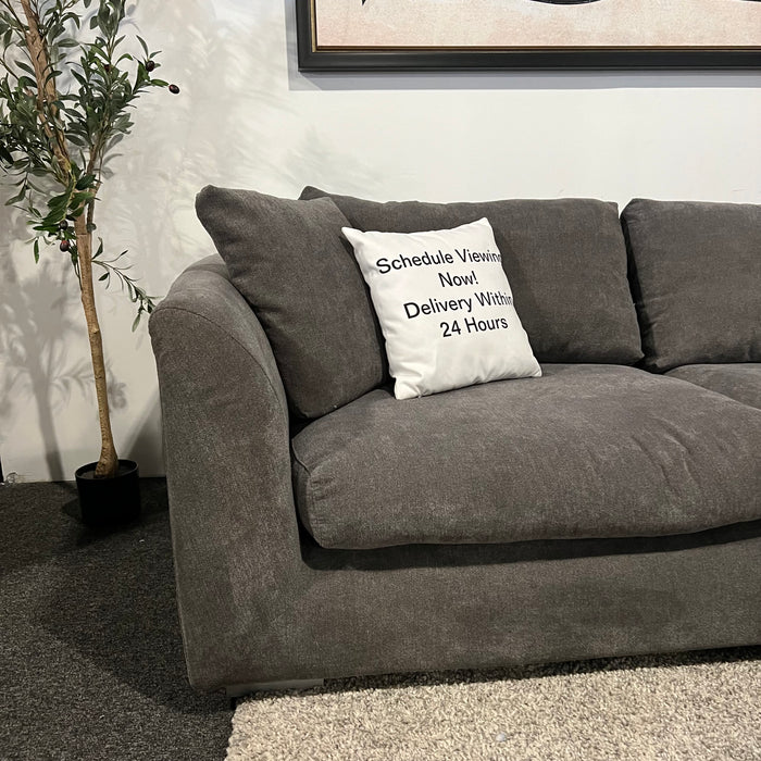 Mario Capasa Feathers Gray Two Piece Sectional Couch