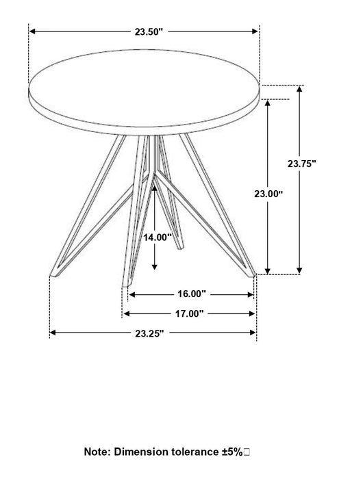 Hadi Round End Table with Hairpin Legs Cement and Gunmetal