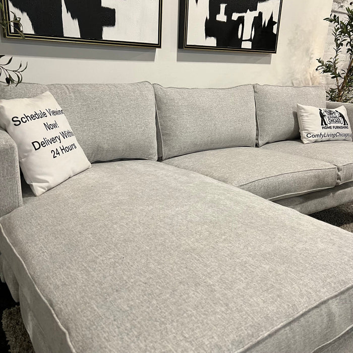 Joybird Gray Sectional Couch with Reversible Chaise