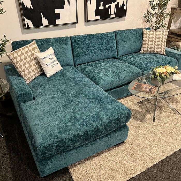 Joybird Anton Sectional Couch in Aqua Blue