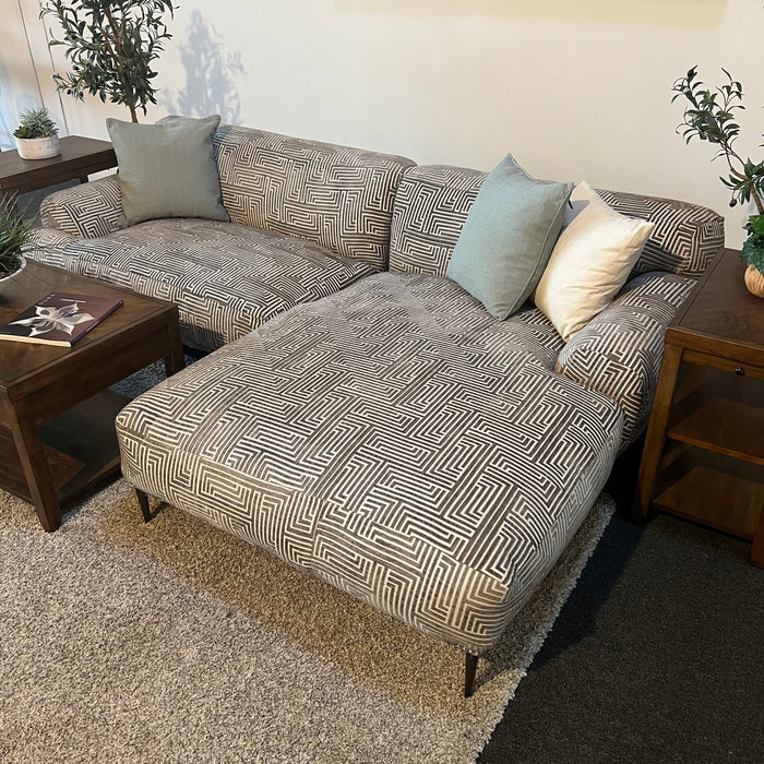 MCM Patterned Two Piece Sectional Sofa