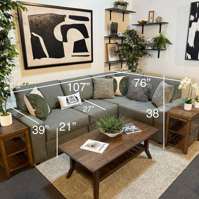 Daina Modular Sectional in Forest Green