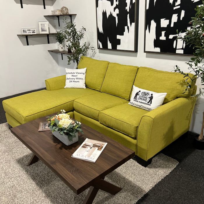 Green Sectional Couch with Reversible Chaise