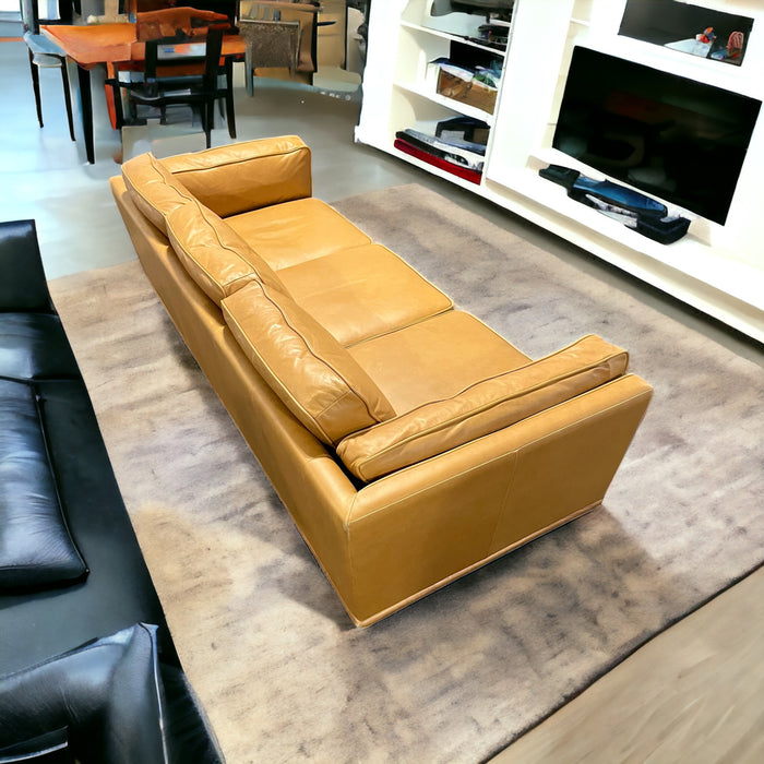 Light Brown Genuine Leather Article Sofa / Couch