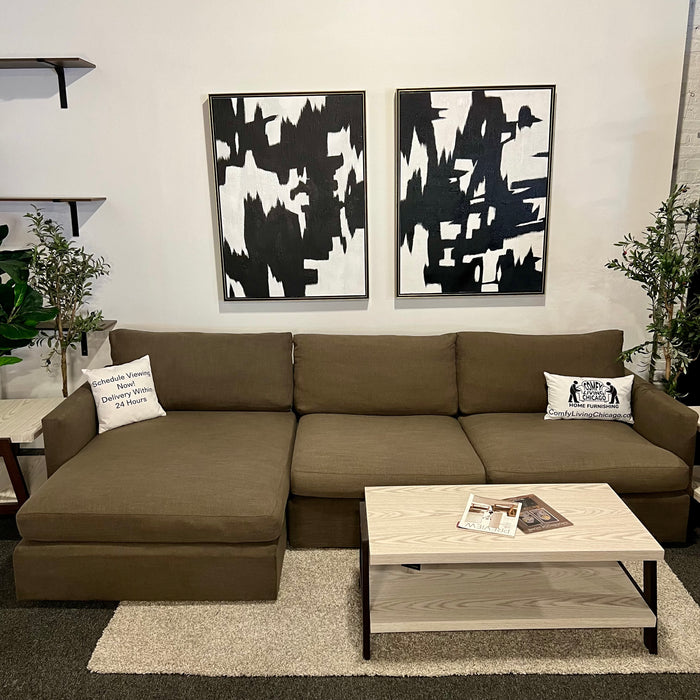 Crate and Barrel Lounge Two Piece Sectional in Gray