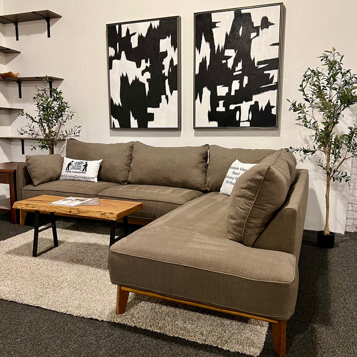 Macys Gray Two Piece Sectional Couch