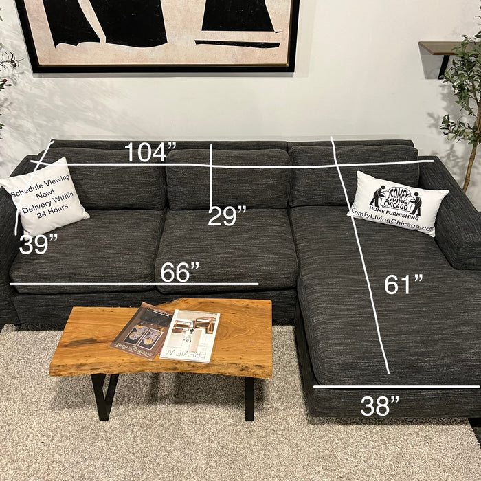 West Elm Urban Gray Sectional Couch