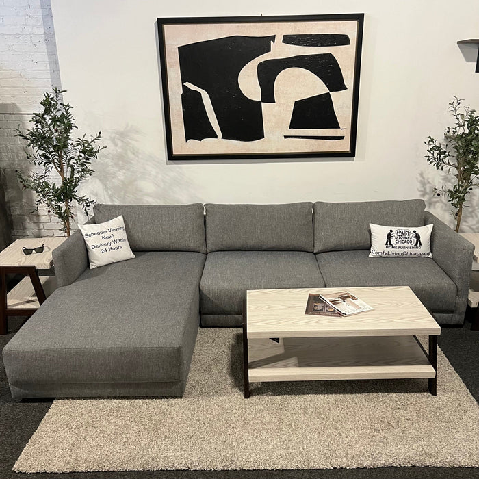 Joss and Main Astra Two Piece Sectional Couch in Gray