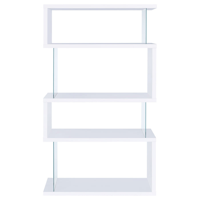 Emelle 4-tier Bookcase White and Clear