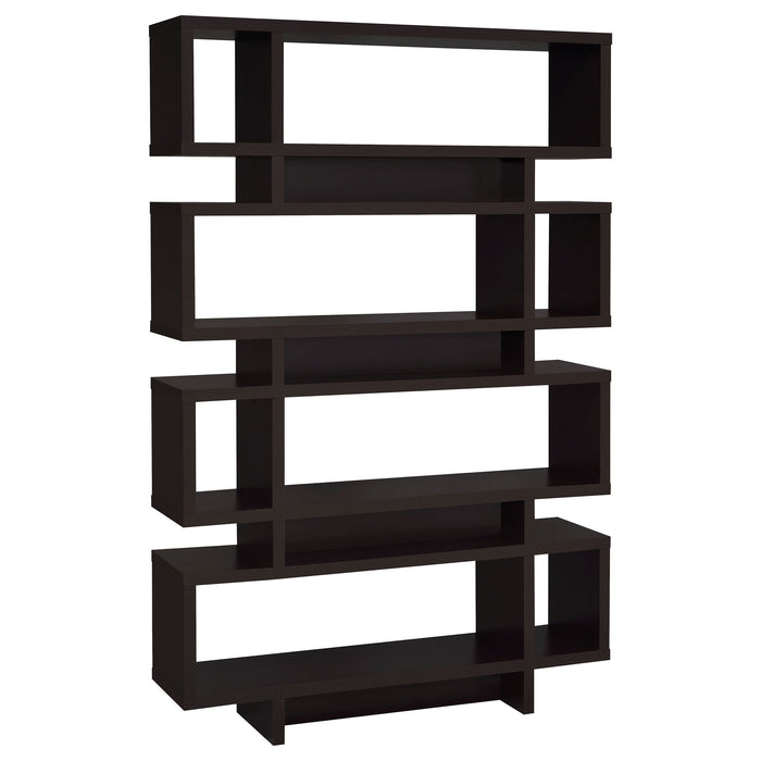 Reid 4-tier Open Back Bookcase Cappuccino