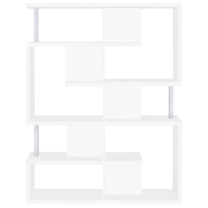 Hoover 5-tier Bookcase White and Chrome