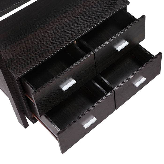 Colella 4-drawer Storage Bookcase Cappuccino