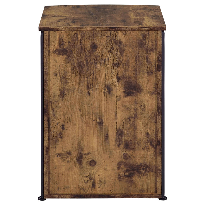 Estrella 3-drawer File Cabinet Antique Nutmeg and Gunmetal