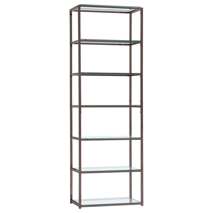 Kate 6-shelf Bookcase Black Nickel