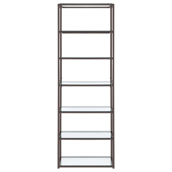 Kate 6-shelf Bookcase Black Nickel