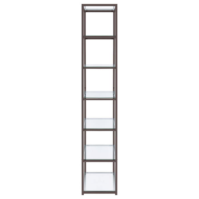 Kate 6-shelf Bookcase Black Nickel