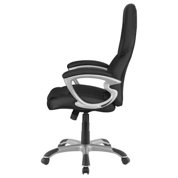 Bruce Adjustable Height Office Chair Black and Silver