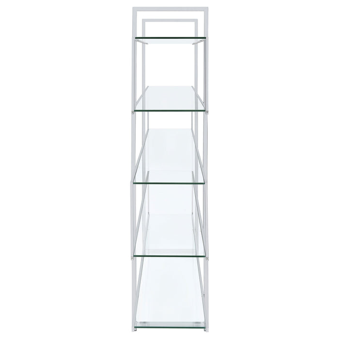 Elmer 5-shelf Bookcase Chrome and Clear