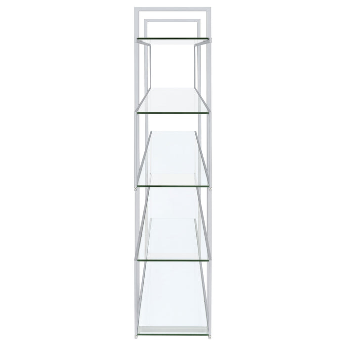 Elmer 5-shelf Bookcase Chrome and Clear