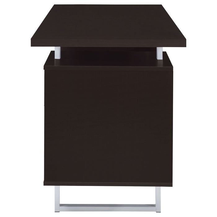 Lawtey Rectangular Storage Office Desk Cappuccino