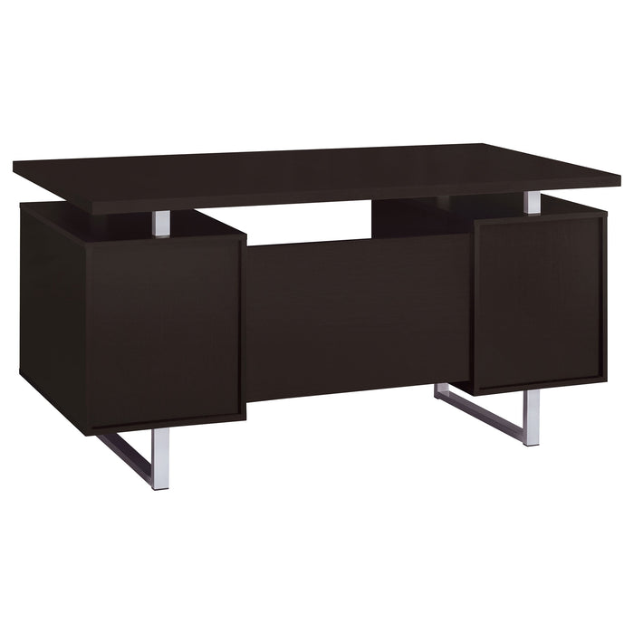 Lawtey Rectangular Storage Office Desk Cappuccino