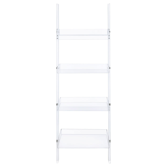 Amaturo 4-shelf Ladder Bookcase Clear