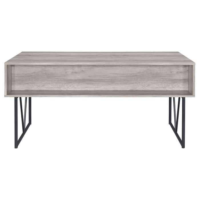 Analiese 4-drawer Writing Desk Grey Driftwood