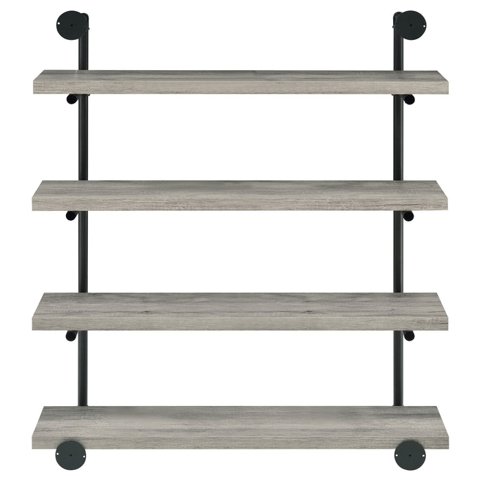 Elmcrest 40-inch Wall Shelf Black and Grey Driftwood