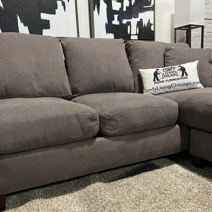 Gray U Shape Sectional with Reversible Chaise