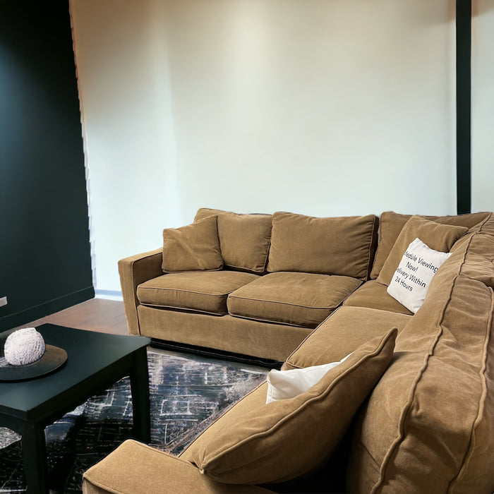 Olive Room and Board Corner Sectional Couch