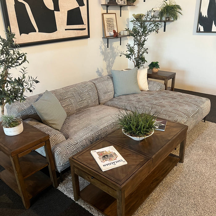 MCM Patterned Two Piece Sectional Sofa