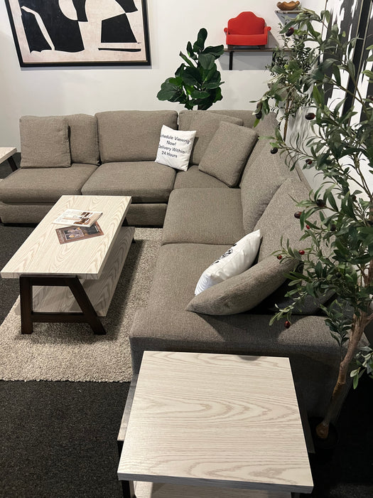 Room and Board Three Piece Corner Sectional Couch in Gray