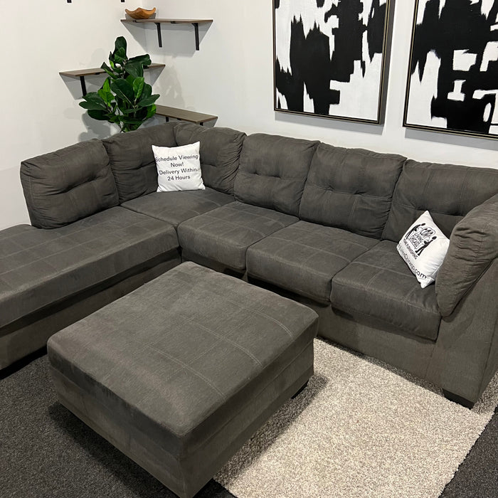 Ashley Tufted Sectional with Ottoman