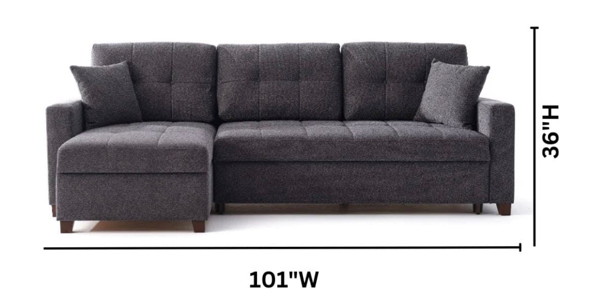 Mocca Sleeper Sectional with Storage Chaise