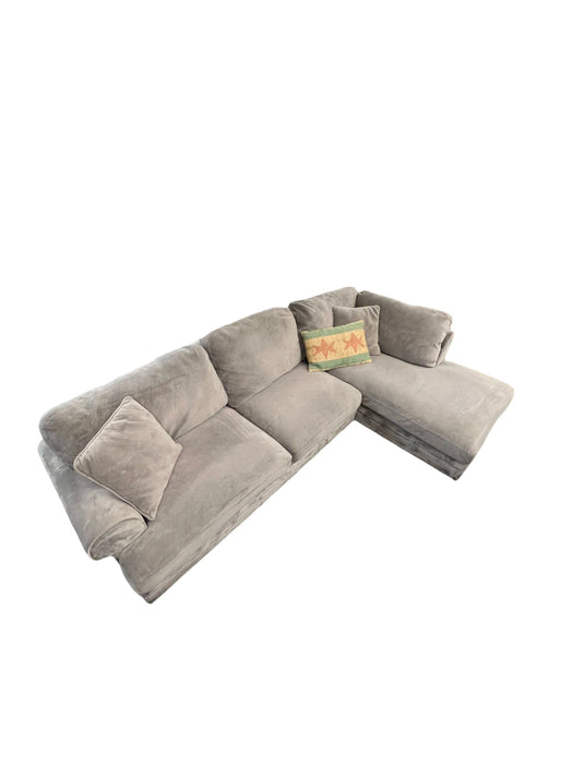Super Comfy Gray Microfiber Sectional Couch with Right Chaise