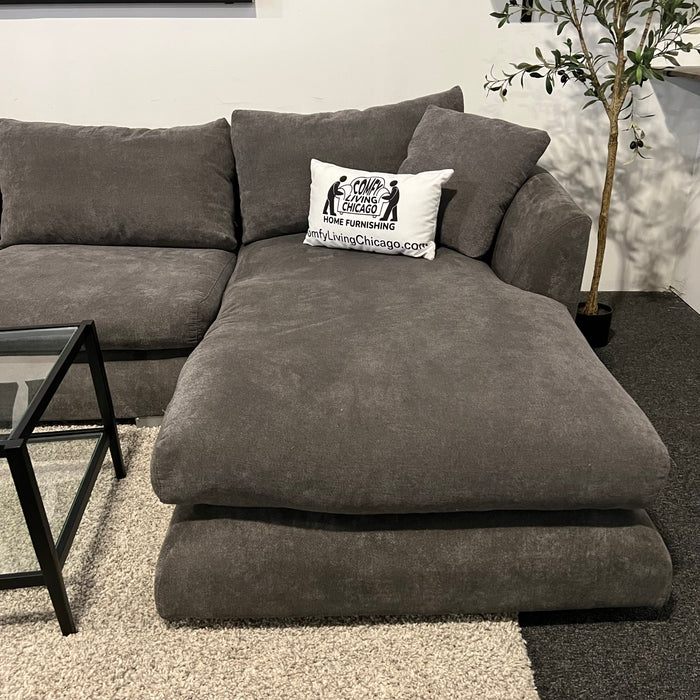 Mario Capasa Feathers Gray Two Piece Sectional Couch