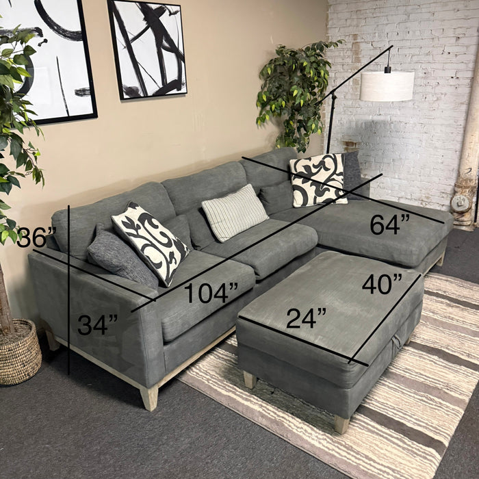 Sectional Sofa with Storage Ottoman
