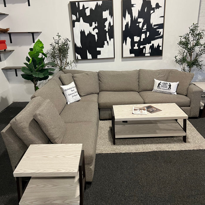 Room and Board Three Piece Corner Sectional Couch in Gray