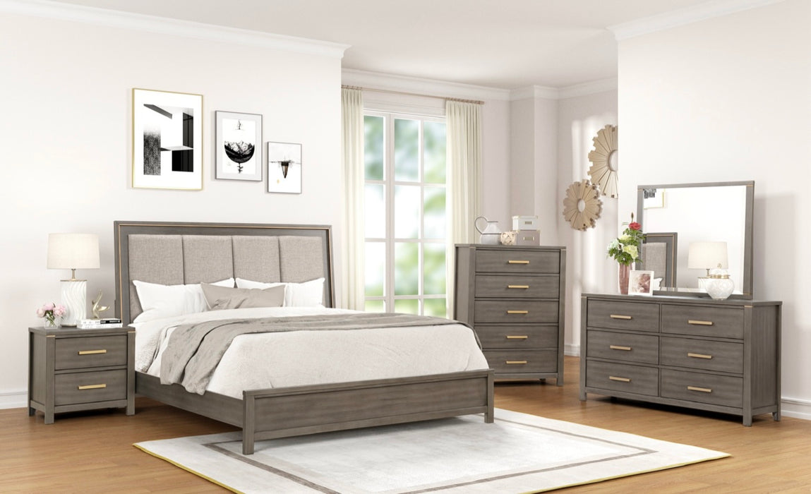 Modern Bedroom Set in a Brown and Gray Finish