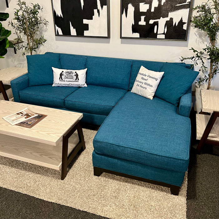 Jonathan Louis Sectional Couch with Reversible Chaise in Blue