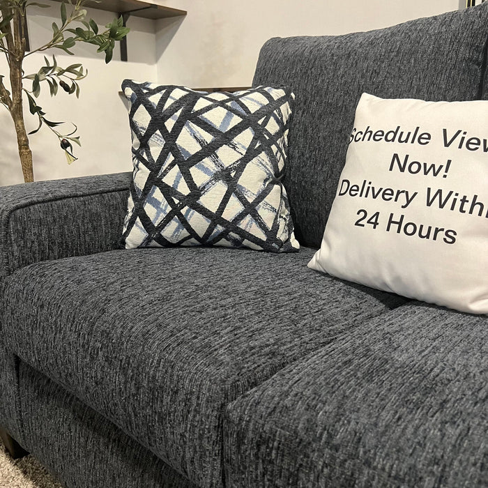 Couch and Loveseat Set in Navy Blue