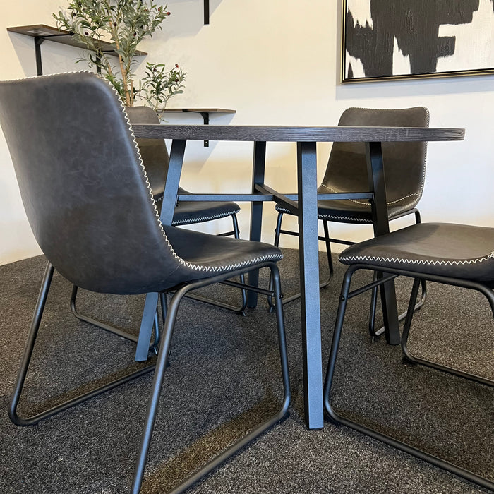 Contemporary Dining Set with Charcoal Gray Table Top