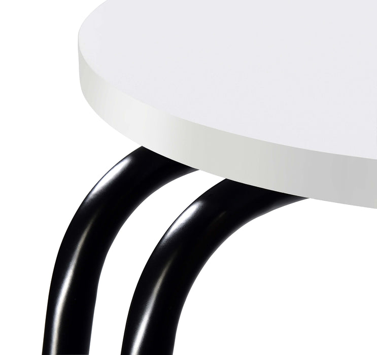 Hilly 3-tier Round Side Table White and Black