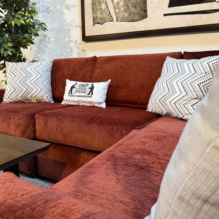 Daina Modular Sectional in Maroon Red
