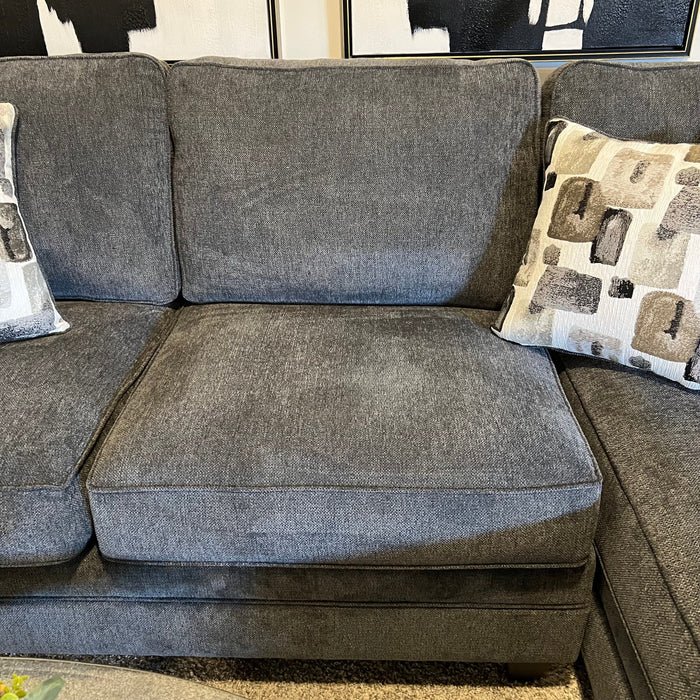 Gray Two Piece Sectional Couch with Chaise