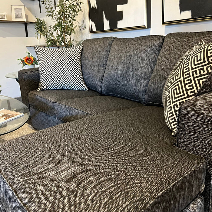 Charcoal Gray Sleeper Sectional Couch with Reversible Chaise