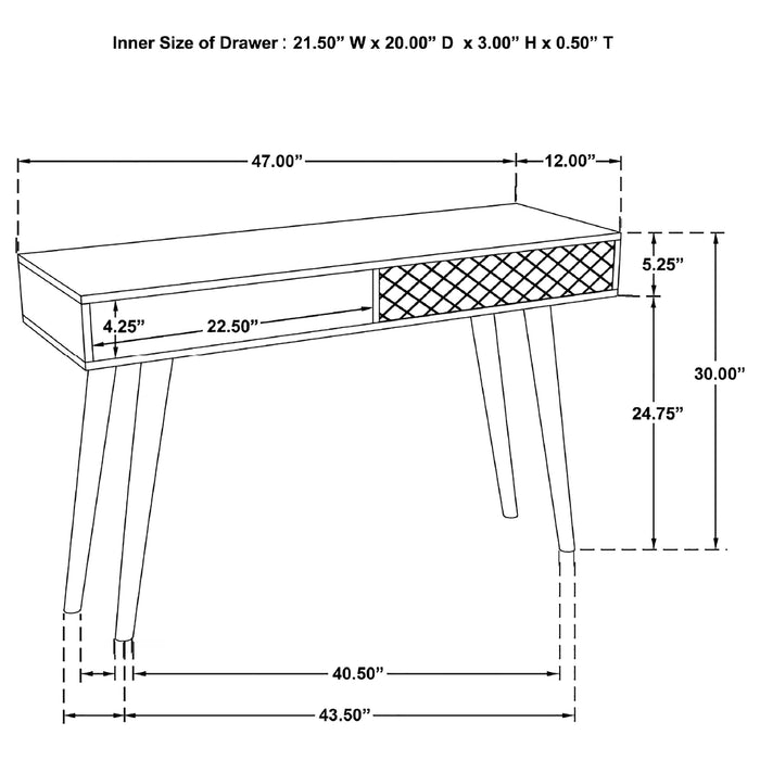 Lotus 2-drawer Console Table Natural Brown